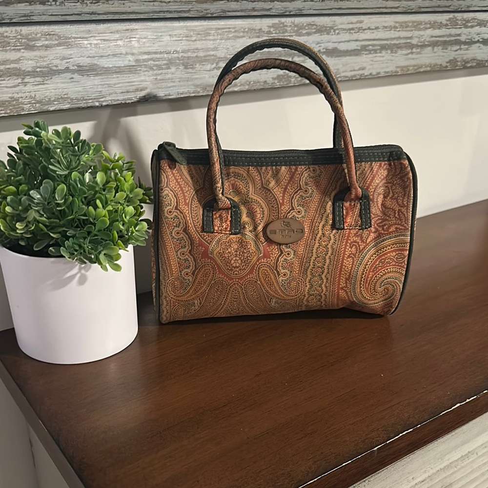 Euro Paisley Mini Handbag - Brown